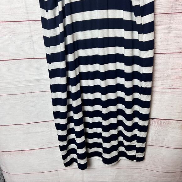 One Clothing Women's Sleeveless Racerback Striped Front Pocket Navy Stripe Dress - Picture 5 of 11